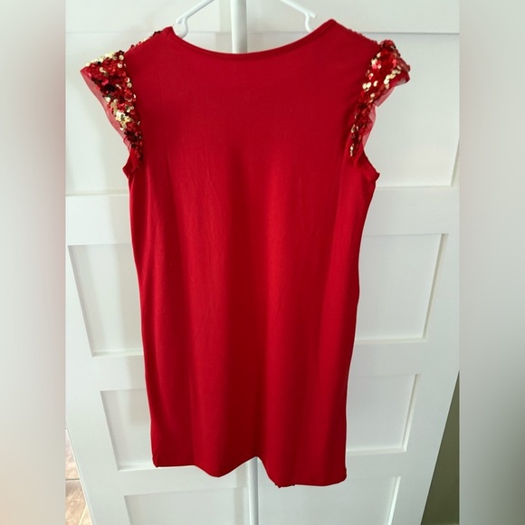 New Wonderkids Red and Gold Sequin Dress size XL or women small - Picture 3 of 9